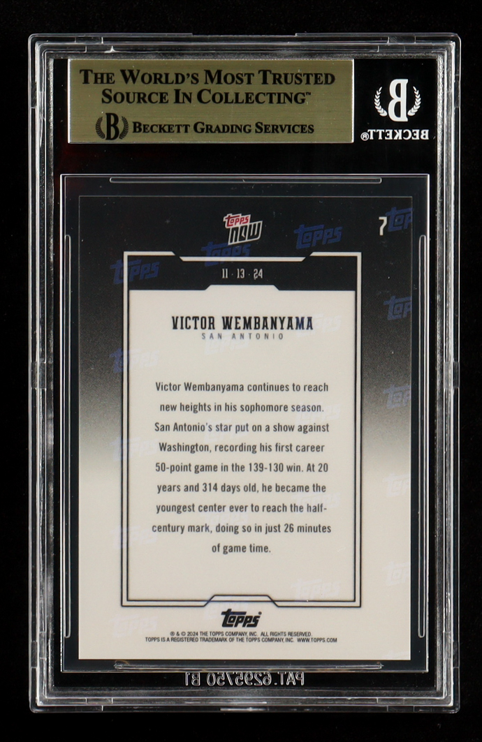 Victor Wemanyama 2024-25 Topps Now #7 (BGS 9.5) at PristineAuction.com Victor Wemanyama 2024-25 Topps Now #7 (BGS 9.5) at PristineAuction.com