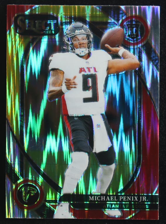 Michael Penix Jr. 2024 Panini Select Club Level Red & Yellow Shock Prizm #235 RC at PristineAuction.com Michael Penix Jr. 2024 Panini Select Club Level Red & Yellow Shock Prizm #235 RC at PristineAuction.com