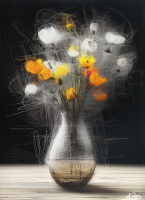 "Woven Light" 27x36 2025 Print by Elena Vaisman | Ele2Wais (Vaisman) at PristineAuction.com