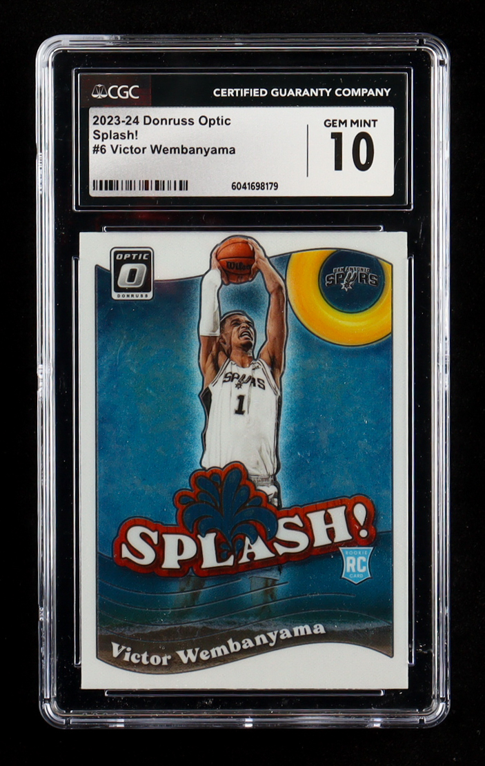 Victor Wemanyama 2023-24 Donruss Optic Splash! #6 RC (CGC 10) at PristineAuction.com Victor Wemanyama 2023-24 Donruss Optic Splash! #6 RC (CGC 10) at PristineAuction.com