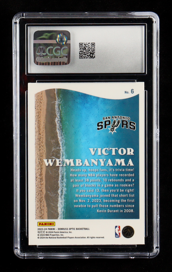 Victor Wemanyama 2023-24 Donruss Optic Splash! #6 RC (CGC 10) at PristineAuction.com Victor Wemanyama 2023-24 Donruss Optic Splash! #6 RC (CGC 10) at PristineAuction.com