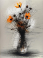 "Thorny Embrace" 27x36 2025 Print by Elena Vaisman | Ele2Wais (Vaisman) at PristineAuction.com