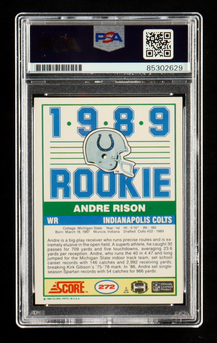 Andre Rison Signed 1989 Score #272 RC (PSA) at PristineAuction.com Andre Rison Signed 1989 Score #272 RC (PSA) at PristineAuction.com