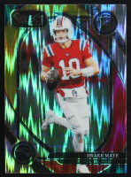 Drake Maye 2024 Panini Select Club Level Red & Yellow Shock Prizm #218 RC at PristineAuction.com