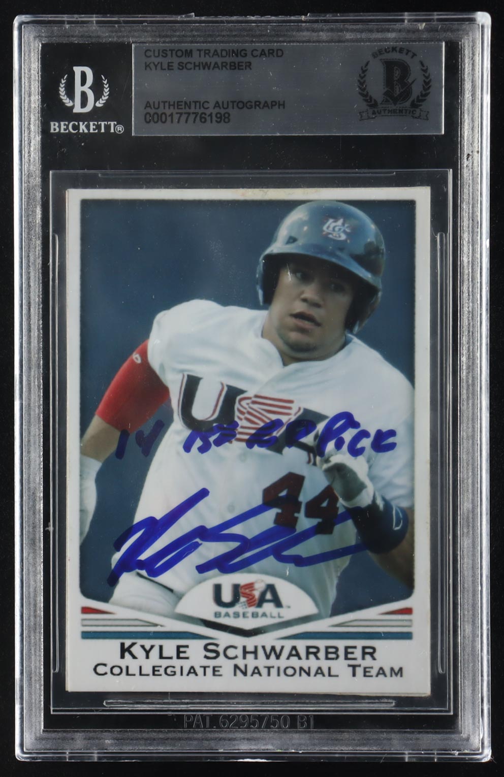 Kyle Schwarber Signed Custom Trading Card Inscribed "14 1st RD Pick" (PSA) at PristineAuction.com Kyle Schwarber Signed Custom Trading Card Inscribed "14 1st RD Pick" (PSA) at PristineAuction.com