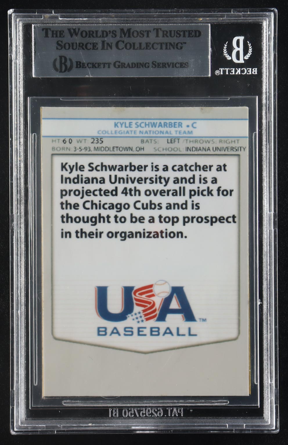 Kyle Schwarber Signed Custom Trading Card Inscribed "14 1st RD Pick" (PSA) at PristineAuction.com Kyle Schwarber Signed Custom Trading Card Inscribed "14 1st RD Pick" (PSA) at PristineAuction.com