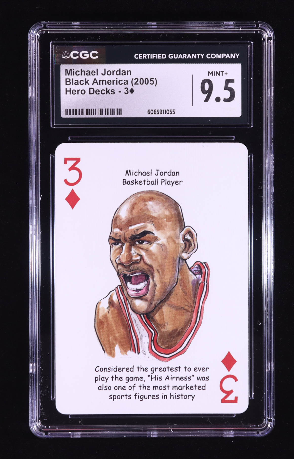 Michael Jordan 2005 Black America Hero Deck Three of Diamonds #NNO (CGC 9.5) at PristineAuction.com Michael Jordan 2005 Black America Hero Deck Three of Diamonds #NNO (CGC 9.5) at PristineAuction.com