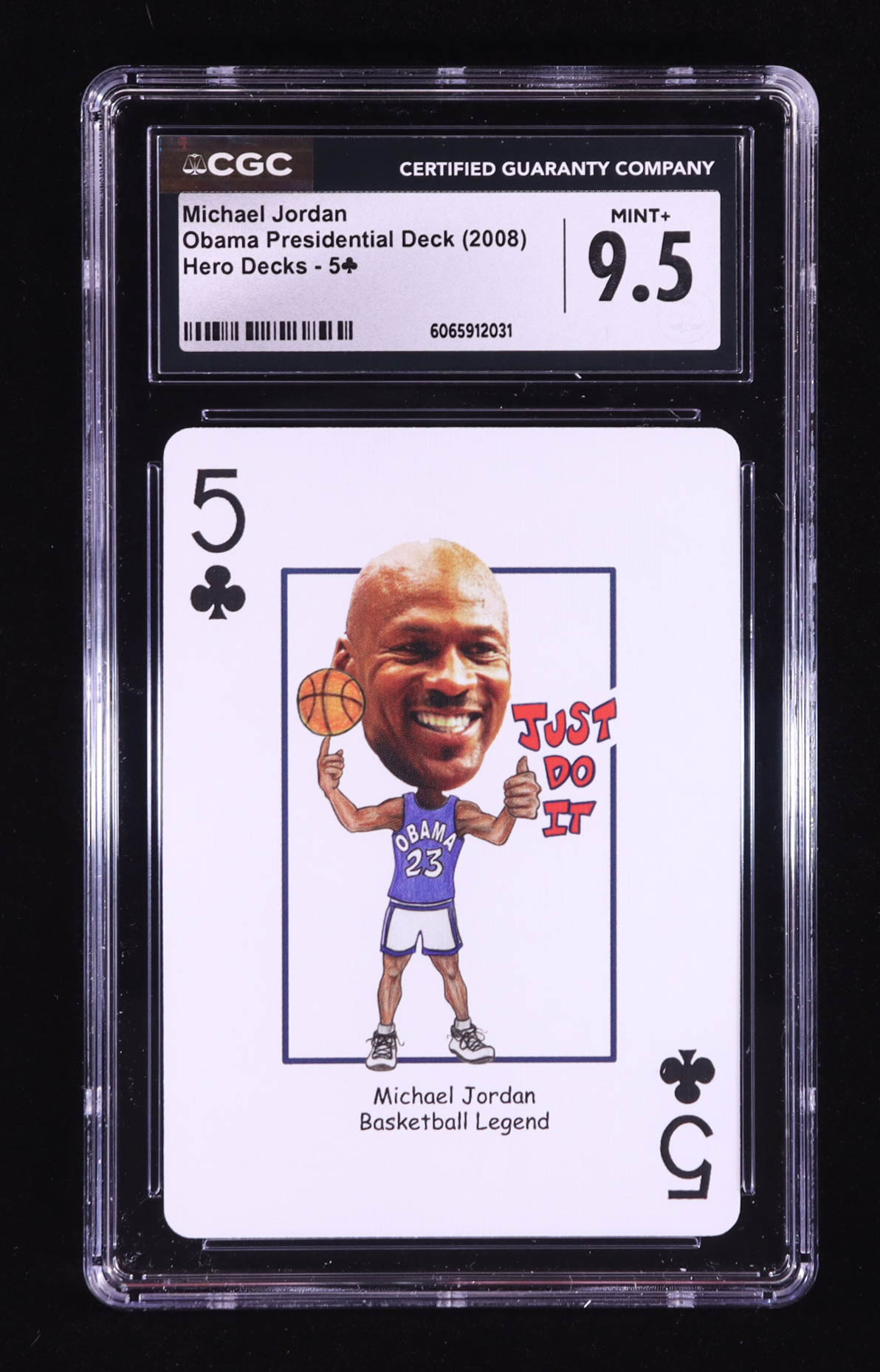Michael Jordan 2008 Obama Presidential Deck Five of Clubs #NNO (CGC 9.5) at PristineAuction.com Michael Jordan 2008 Obama Presidential Deck Five of Clubs #NNO (CGC 9.5) at PristineAuction.com