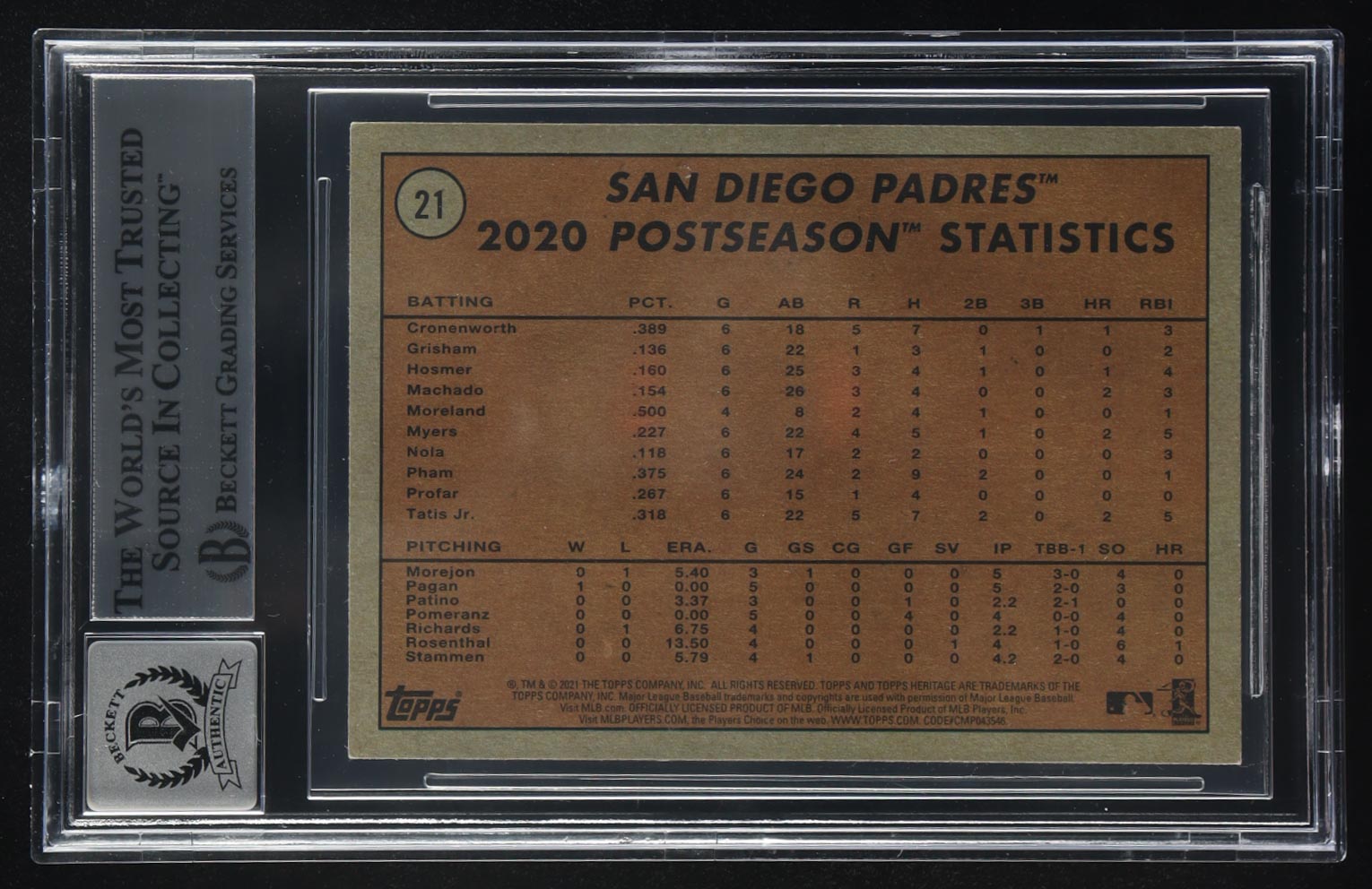 Fernando Tatis Jr. Signed 2021 Topps Heritage IA #21 (BGS | Auto 10) at PristineAuction.com Fernando Tatis Jr. Signed 2021 Topps Heritage IA #21 (BGS | Auto 10) at PristineAuction.com