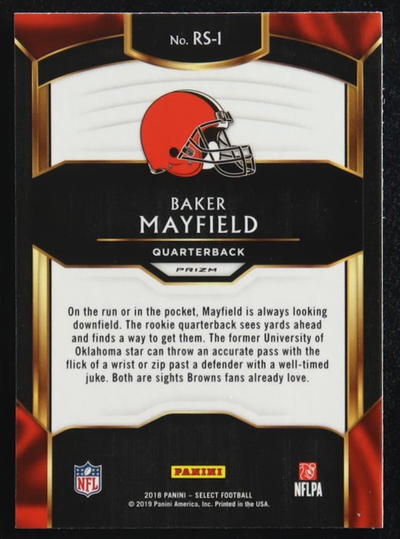 Baker Mayfield 2018 Panini Select Rookie Selections Prizm #RS-1 at PristineAuction.com Baker Mayfield 2018 Panini Select Rookie Selections Prizm #RS-1 at PristineAuction.com