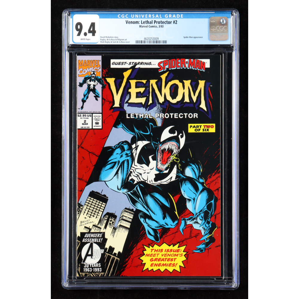 1993 "Venom: Lethal Protector" Issue #2 Marvel Comic Book (CGC 9.4) at PristineAuction.com 1993 "Venom: Lethal Protector" Issue #2 Marvel Comic Book (CGC 9.4) at PristineAuction.com