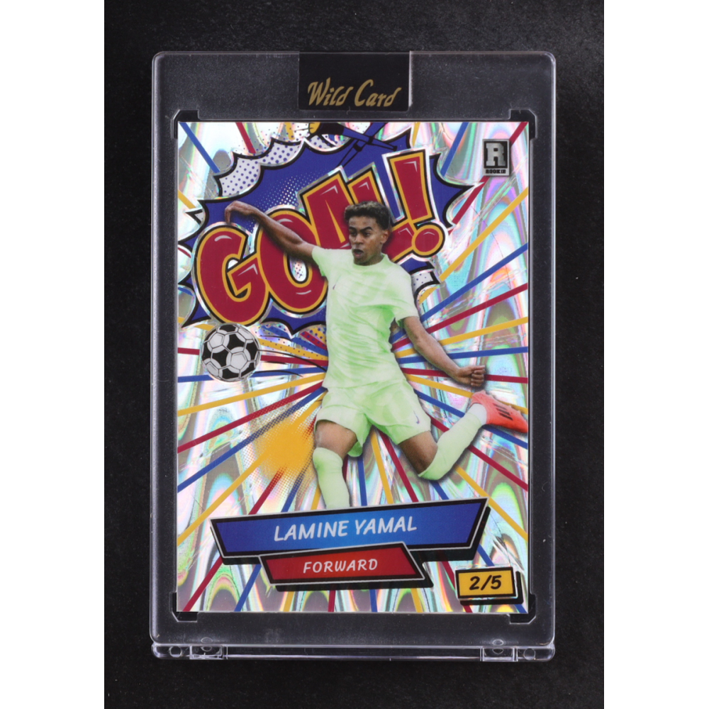 Lamine Yamal 2024 Wild Card Comix GOAL! Silver Ray Wave #ACGB-LY3 #2/5 RC at PristineAuction.com
