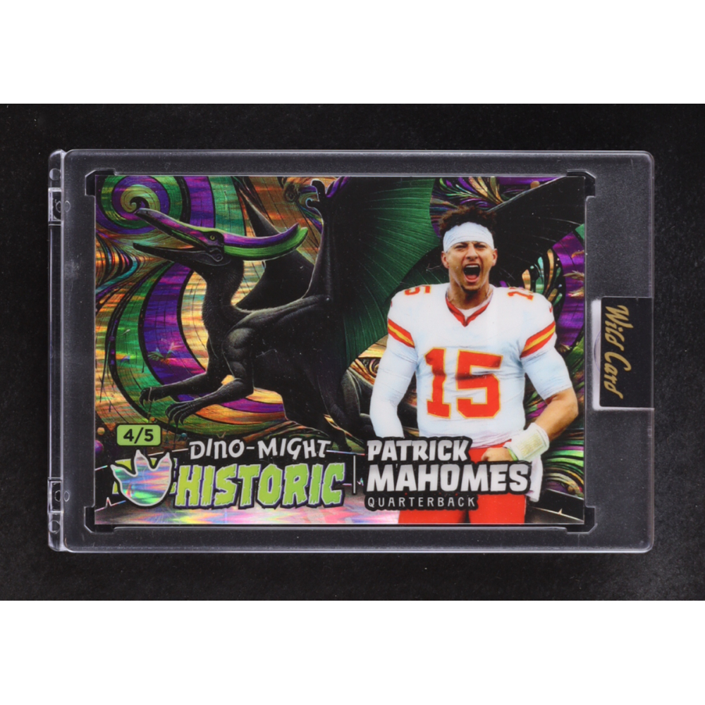 Patrick Mahomes 2024 Wild Card Alumination Dino-Might Pre-Historic Pterodactyl Green Stealth #PHPTE3-PM #4/5 at PristineAuction.com