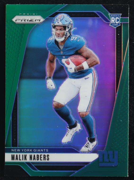 Malik Nabers 2024 Panini Prizm Green #370 RC at PristineAuction.com Malik Nabers 2024 Panini Prizm Green #370 RC at PristineAuction.com