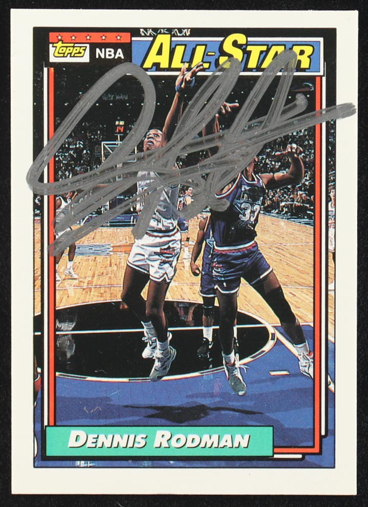Dennis Rodman Signed 1992-93 Topps #117 AS (JSA) at PristineAuction.com Dennis Rodman Signed 1992-93 Topps #117 AS (JSA) at PristineAuction.com