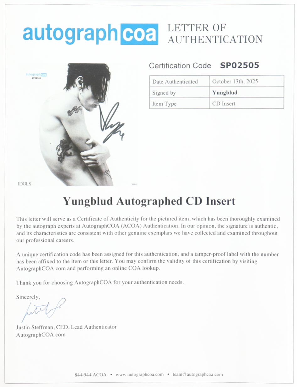 Yungblud Signed "Idols" Custom Framed CD Insert Display (ACOA) at PristineAuction.com Yungblud Signed "Idols" Custom Framed CD Insert Display (ACOA) at PristineAuction.com