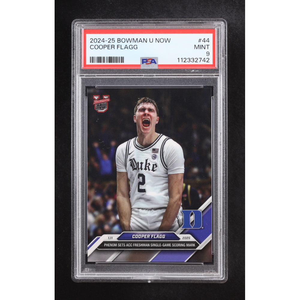 Cooper Flagg 2024-25 Bowman University Now #44 RC (PSA 9) at PristineAuction.com