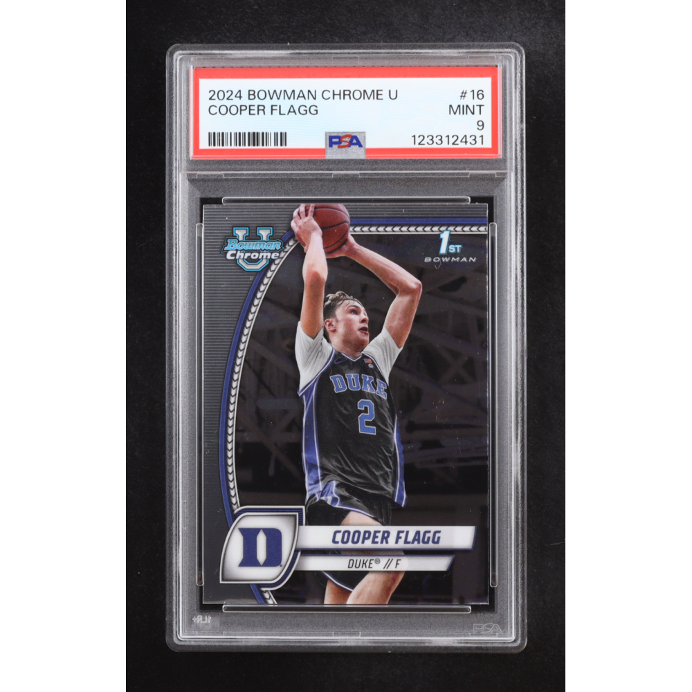 Cooper Flagg 2024-25 Bowman Chrome University #16 RC (PSA 9) at PristineAuction.com