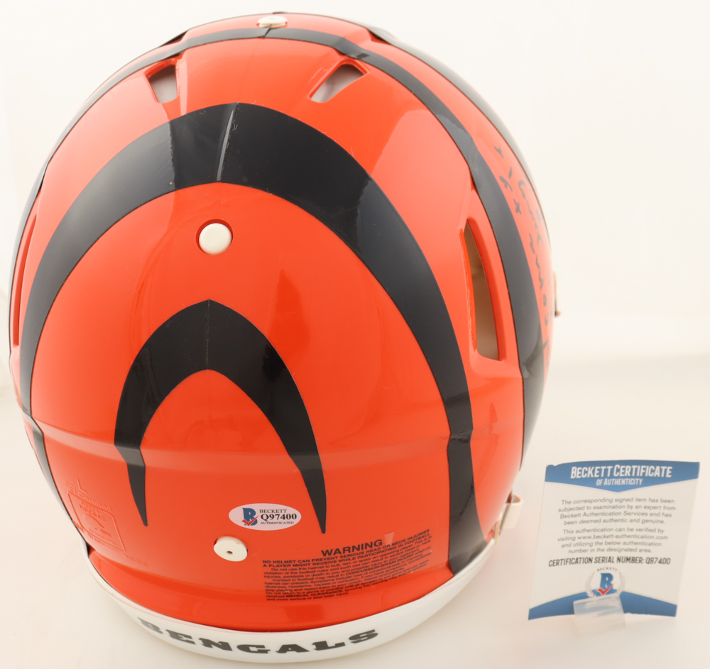 A.J. Green Signed Bengals Full-Size Authentic On-Field Speed Helmet Inscribed "Welcome to the Jungle" (Beckett) at PristineAuction.com A.J. Green Signed Bengals Full-Size Authentic On-Field Speed Helmet Inscribed "Welcome to the Jungle" (Beckett) at PristineAuction.com