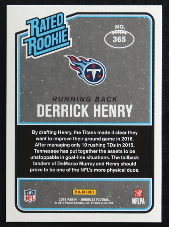 Derrick Henry 2016 Panini Donruss Rated Rookie #365 RC at PristineAuction.com Derrick Henry 2016 Panini Donruss Rated Rookie #365 RC at PristineAuction.com