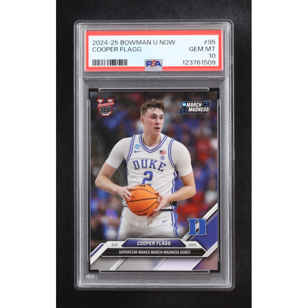 Cooper Flagg 2024-25 Bowman University Now #95 RC (PSA 10) at PristineAuction.com