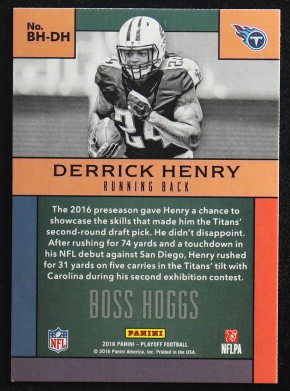 Derrick Henry 2016 Panini Playoff Football Boss Hogs #BH-DH RC at PristineAuction.com Derrick Henry 2016 Panini Playoff Football Boss Hogs #BH-DH RC at PristineAuction.com