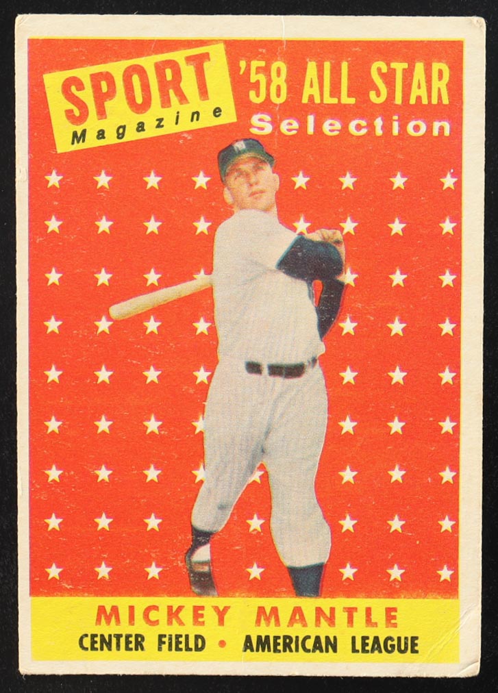 Mickey Mantle 1958 Topps #487 AS TP at PristineAuction.com Mickey Mantle 1958 Topps #487 AS TP at PristineAuction.com