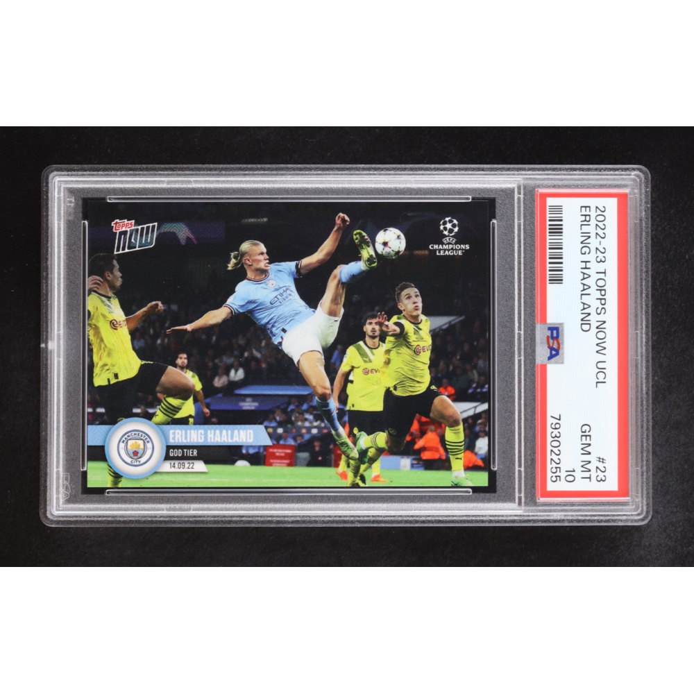 Erling Haaland 2022-23 Topps Now UEFA Champions League #23 (PSA 10) at PristineAuction.com