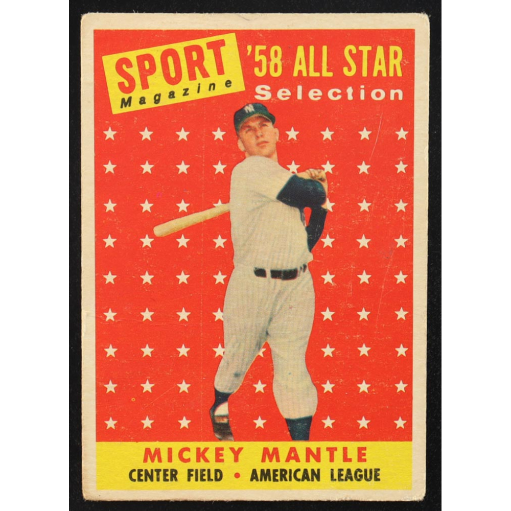 Mickey Mantle 1958 Topps #487 AS TP at PristineAuction.com Mickey Mantle 1958 Topps #487 AS TP at PristineAuction.com