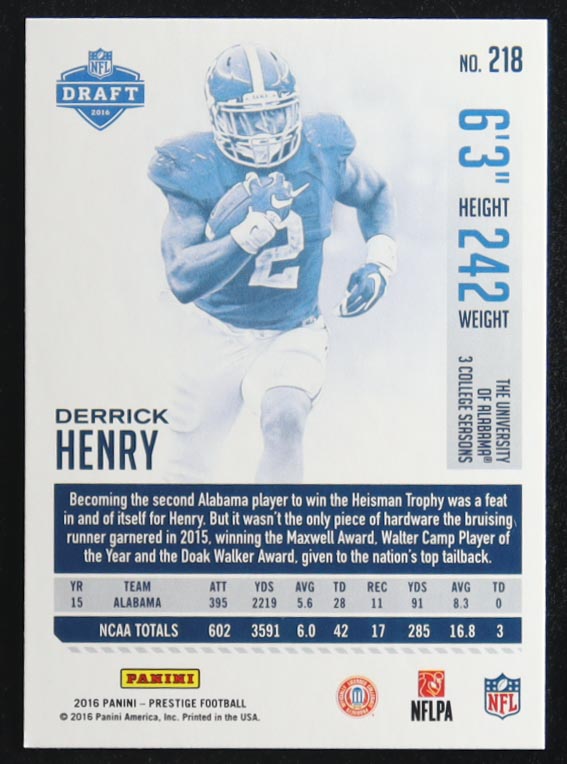 Derrick Henry 2016 Panini Prestige #218 RC at PristineAuction.com Derrick Henry 2016 Panini Prestige #218 RC at PristineAuction.com