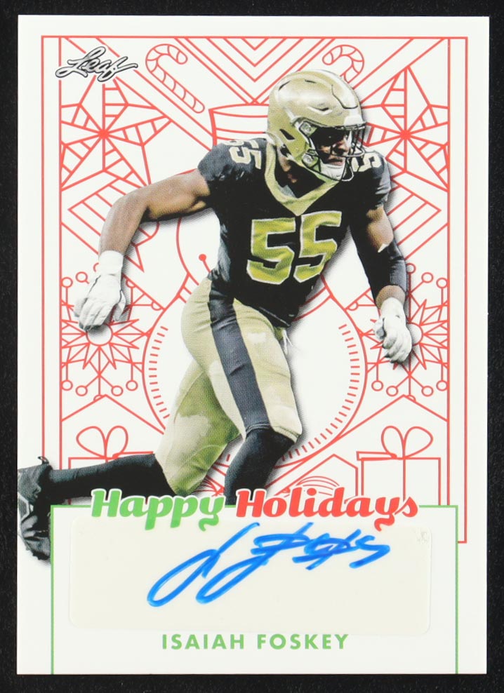 Isaiah Foskey 2023 Leaf Happy Holidays Autograph #BAIF1 RC at PristineAuction.com Isaiah Foskey 2023 Leaf Happy Holidays Autograph #BAIF1 RC at PristineAuction.com