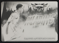 Giannis Antetokounmpo 2023 Leaf Vibrance Multi-Sport Black Printing Plate 1/1 #TPGA1 at PristineAuction.com