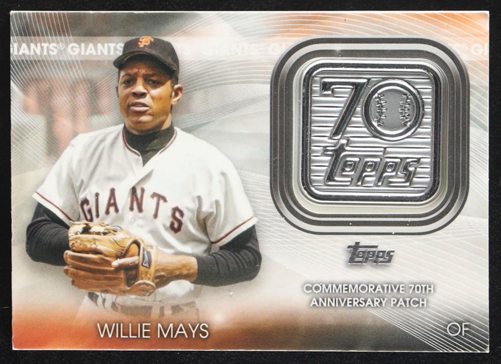 Willie Mays 2021 Topps 70th Anniversary Commemorative Logo Patches #70LPWM at PristineAuction.com Willie Mays 2021 Topps 70th Anniversary Commemorative Logo Patches #70LPWM at PristineAuction.com