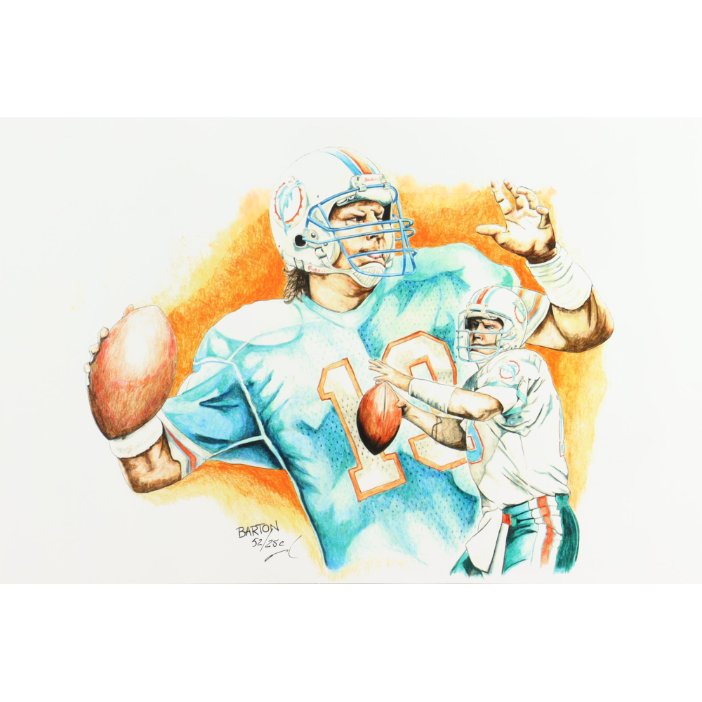 "Dan Marino" Dolphins 12x18 LE Lithograph By Brian Barton (PA) at PristineAuction.com "Dan Marino" Dolphins 12x18 LE Lithograph By Brian Barton (PA) at PristineAuction.com