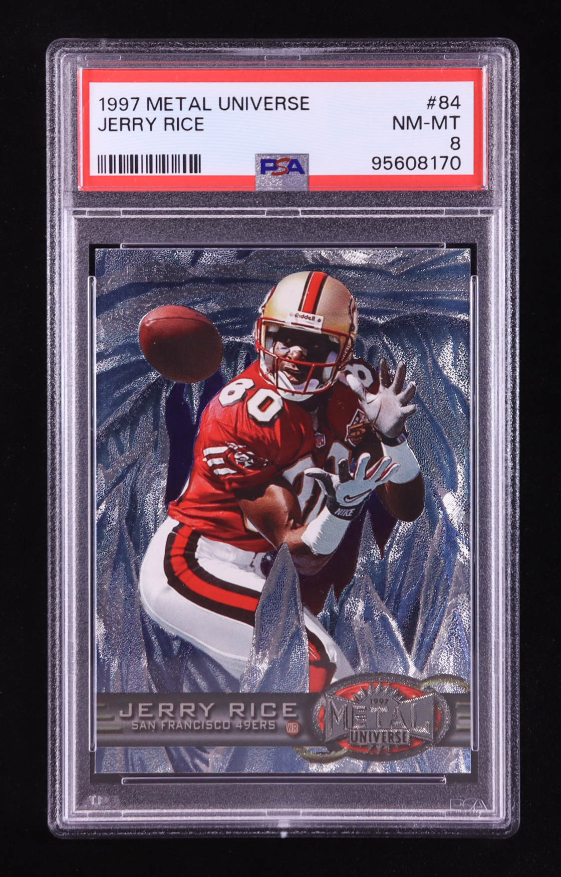 Jerry Rice 1997 Metal Universe #84 (PSA 8) at PristineAuction.com Jerry Rice 1997 Metal Universe #84 (PSA 8) at PristineAuction.com