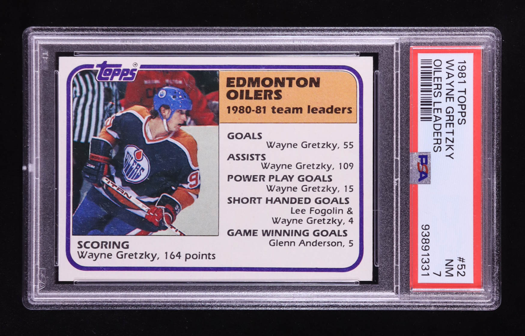 Wayne Gretzky 1981-82 Topps #52 TL (PSA 7) at PristineAuction.com Wayne Gretzky 1981-82 Topps #52 TL (PSA 7) at PristineAuction.com