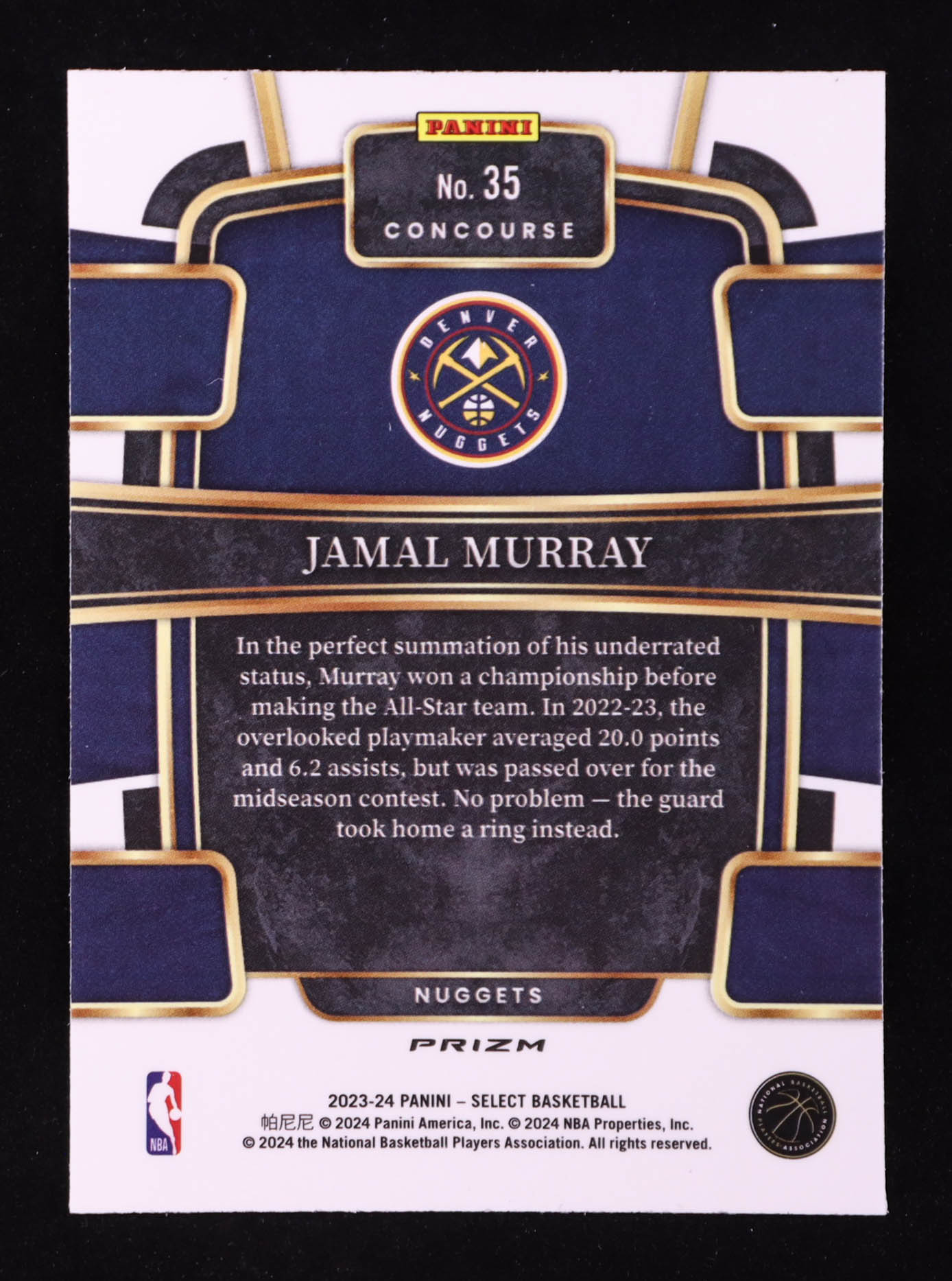 Jamal Murray 2023-24 Select Prizms Elephant #35 at PristineAuction.com Jamal Murray 2023-24 Select Prizms Elephant #35 at PristineAuction.com
