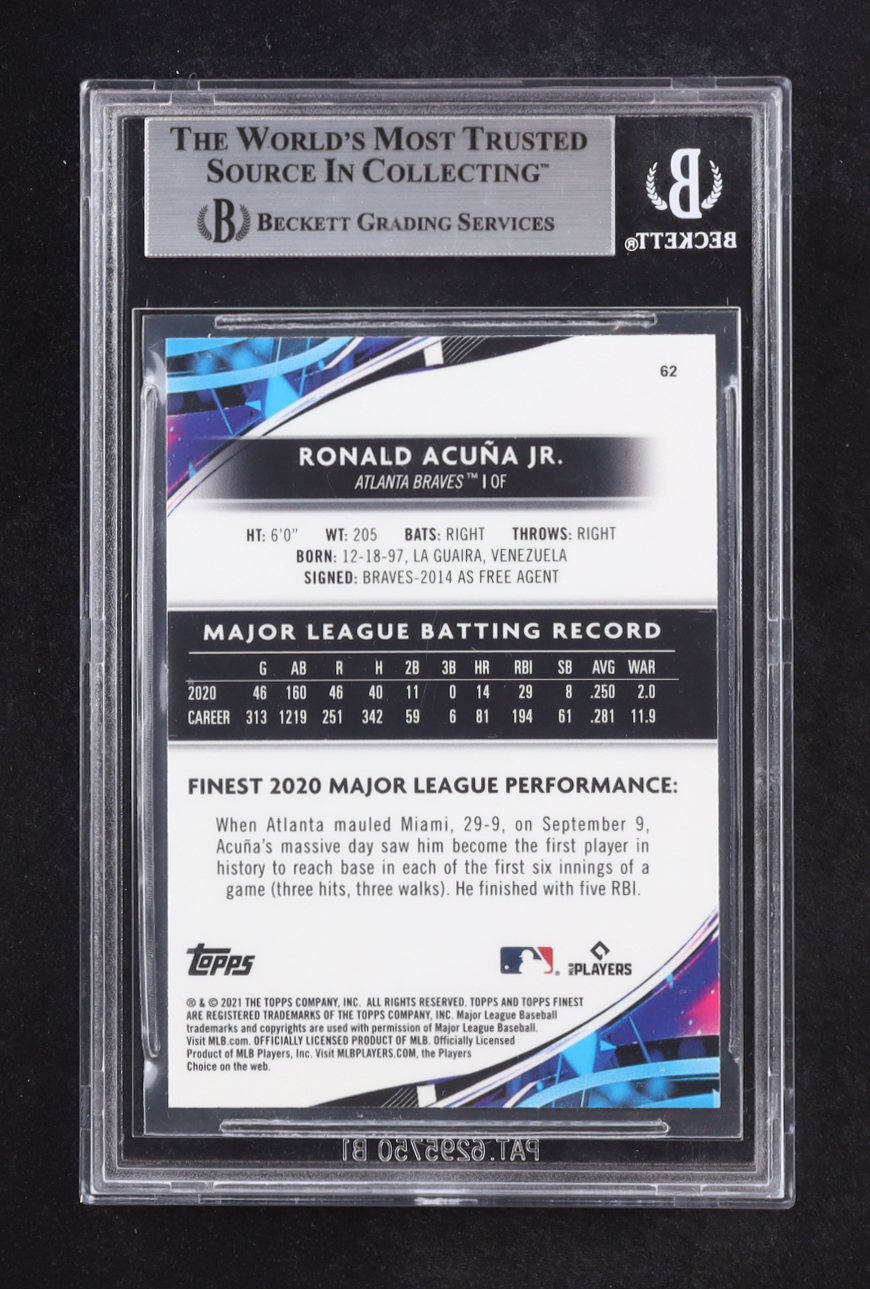 Ronald Acuna Jr. 2021 Topps Finest #62 (BGS 9) at PristineAuction.com Ronald Acuna Jr. 2021 Topps Finest #62 (BGS 9) at PristineAuction.com