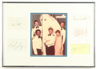 "The Love Boat" Custom Framed Cut Display Cast-Signed by (5) With Fred Grandy, Bernie Kopell, Gavin MacLeod, Ted Lange (PSA) at PristineAuction.com