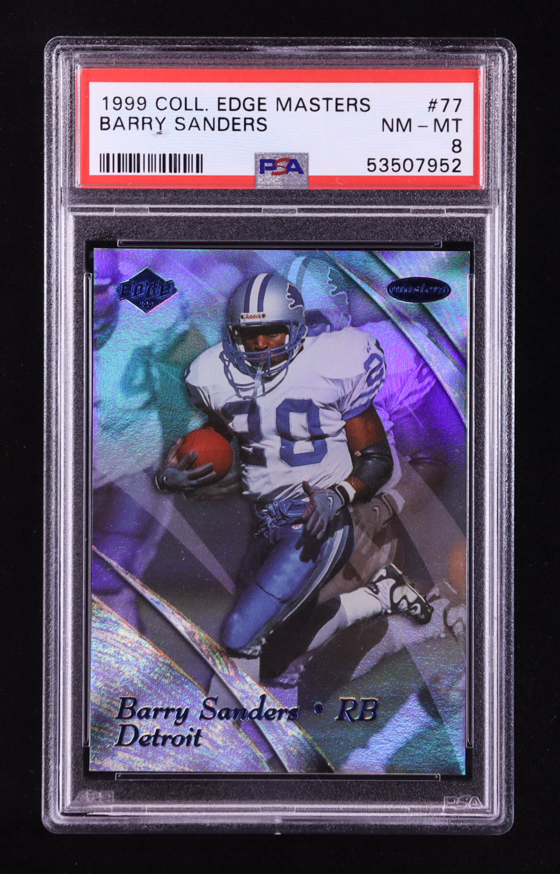 Barry Sanders 1999 Collector's Edge Masters #77 #3544/5000 (PSA 8) at PristineAuction.com Barry Sanders 1999 Collector's Edge Masters #77 #3544/5000 (PSA 8) at PristineAuction.com