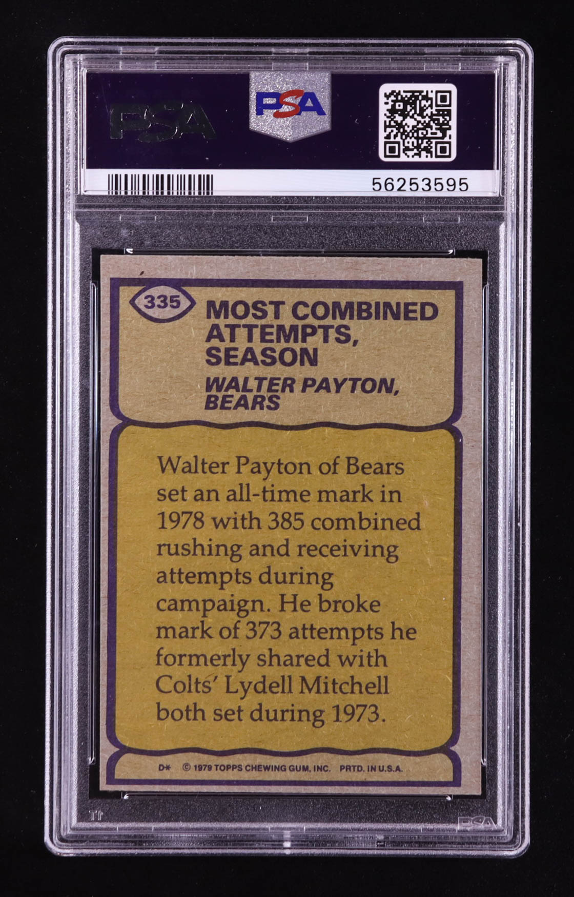 Walter Payton 1979 Topps #335 (PSA 7) at PristineAuction.com Walter Payton 1979 Topps #335 (PSA 7) at PristineAuction.com
