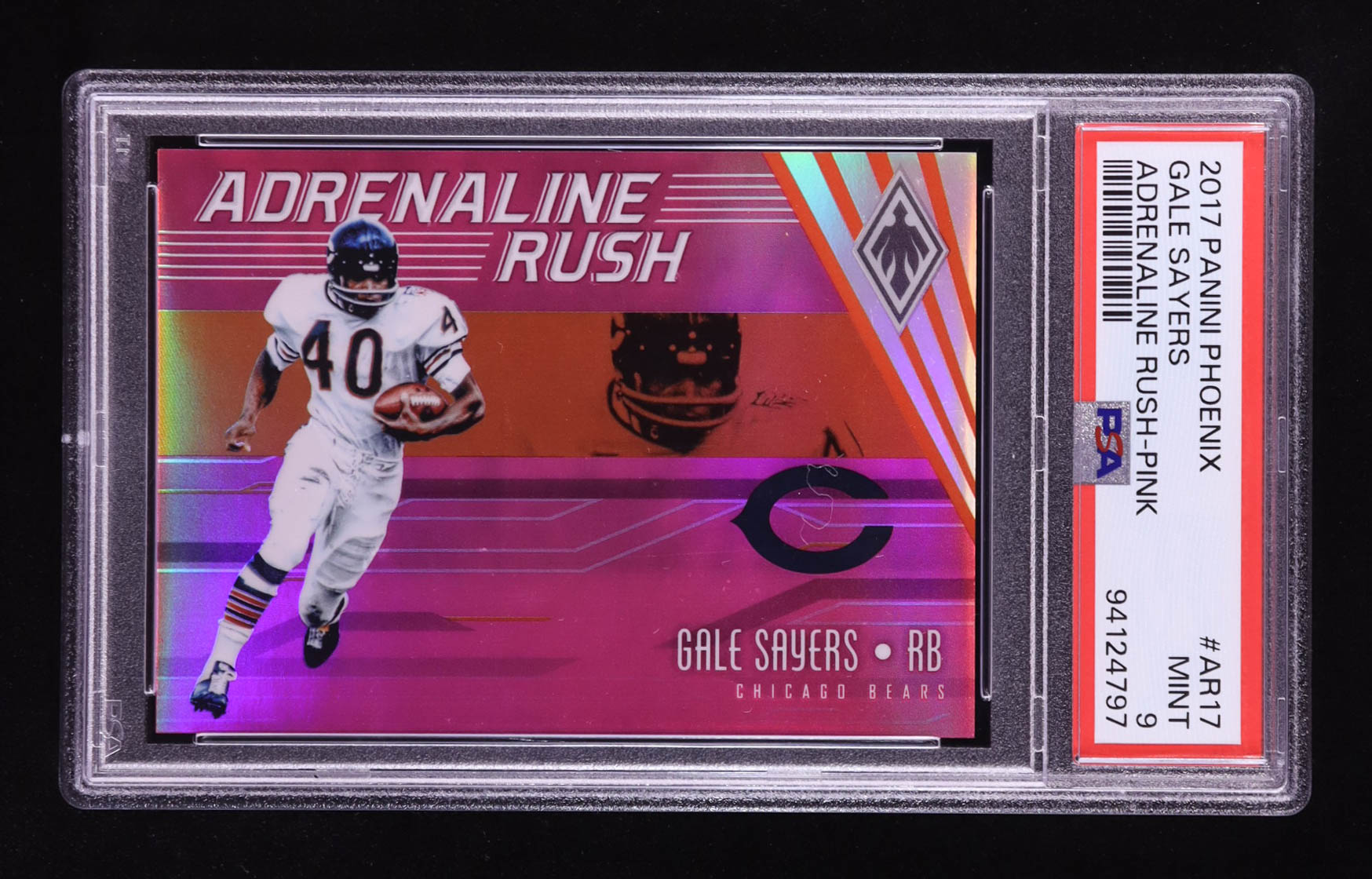 Gale Sayers 2017 Panini Phoenix Adrenaline Rush Pink #17 #156/199 (PSA 9) at PristineAuction.com Gale Sayers 2017 Panini Phoenix Adrenaline Rush Pink #17 #156/199 (PSA 9) at PristineAuction.com