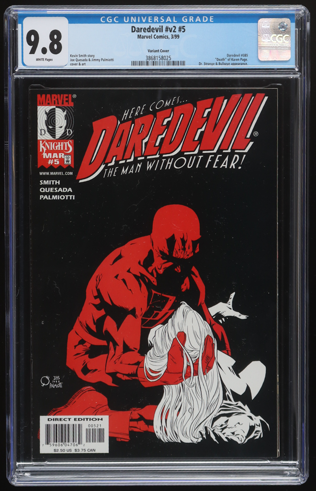1999 "Daredevil" Issue #5 Marvel Comic Book (CGC 9.8) at PristineAuction.com 1999 "Daredevil" Issue #5 Marvel Comic Book (CGC 9.8) at PristineAuction.com