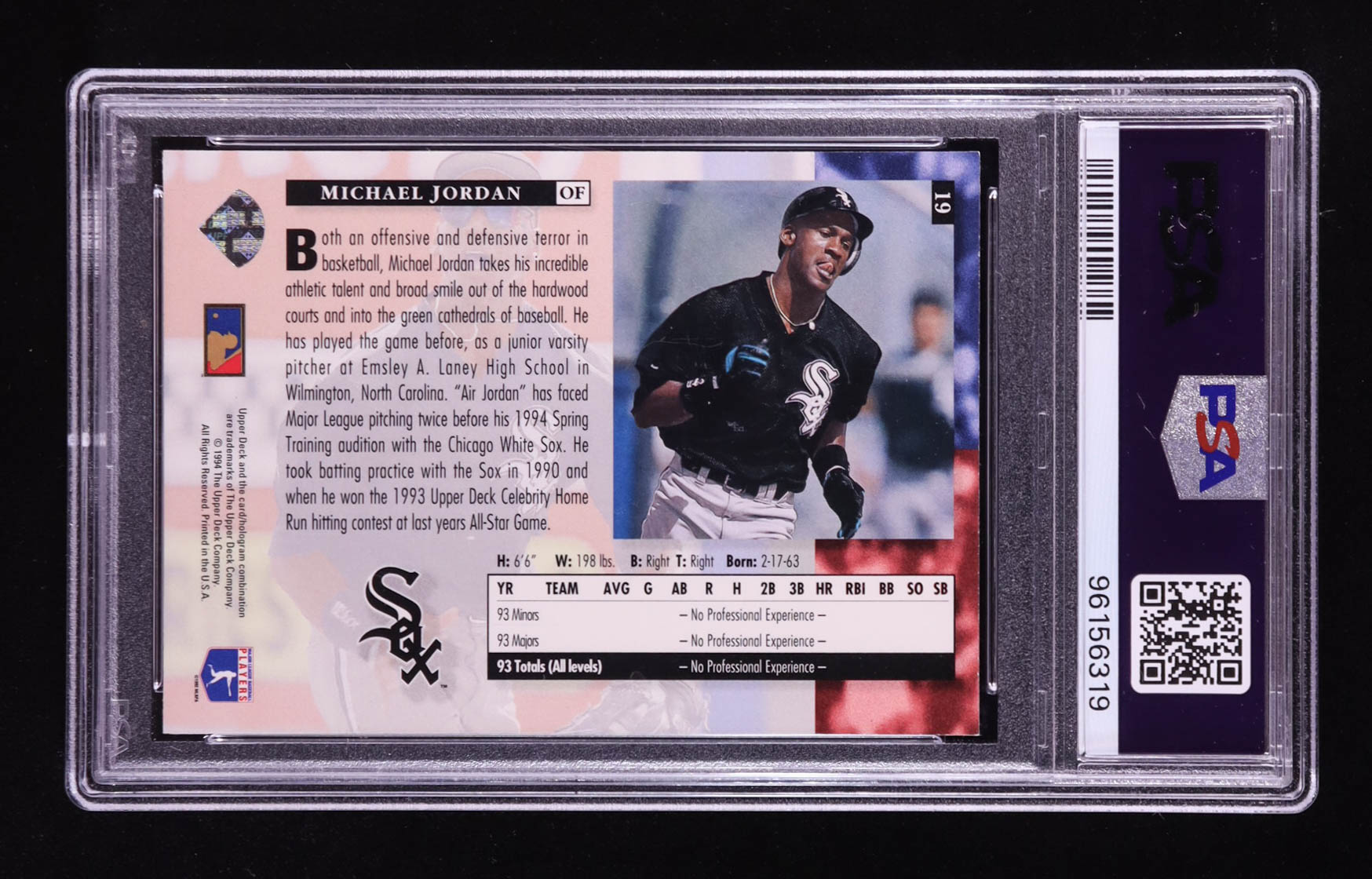 Michael Jordan 1994 Upper Deck #19 RC (PSA 8) at PristineAuction.com Michael Jordan 1994 Upper Deck #19 RC (PSA 8) at PristineAuction.com