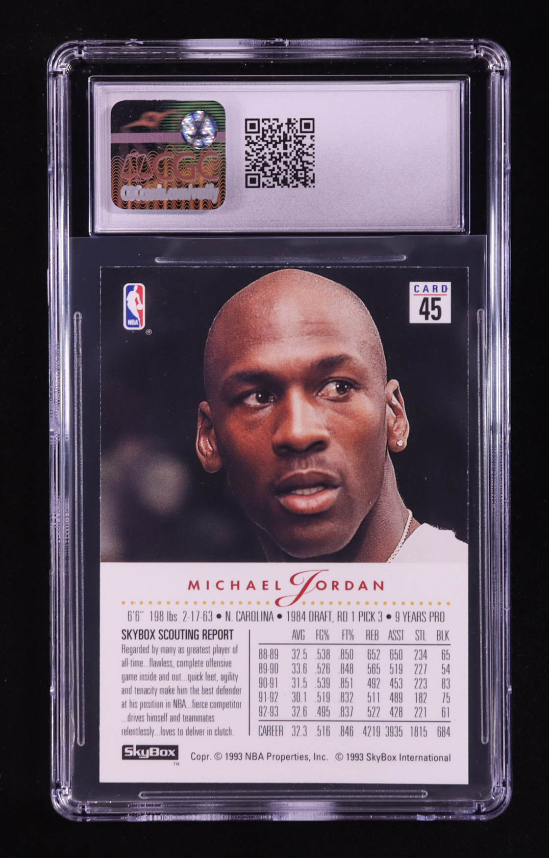Michael Jordan 1993-94 SkyBox Premium #45 (CGC 9) at PristineAuction.com Michael Jordan 1993-94 SkyBox Premium #45 (CGC 9) at PristineAuction.com