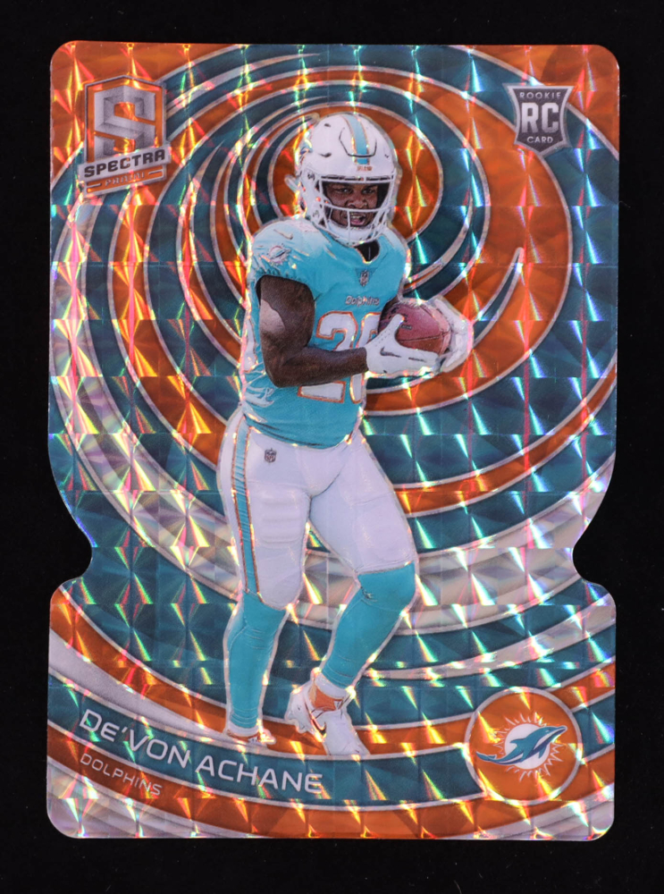 De'Von Achane 2023 Panini Spectra Neon Orange Die Cut #160 #15/15 RC