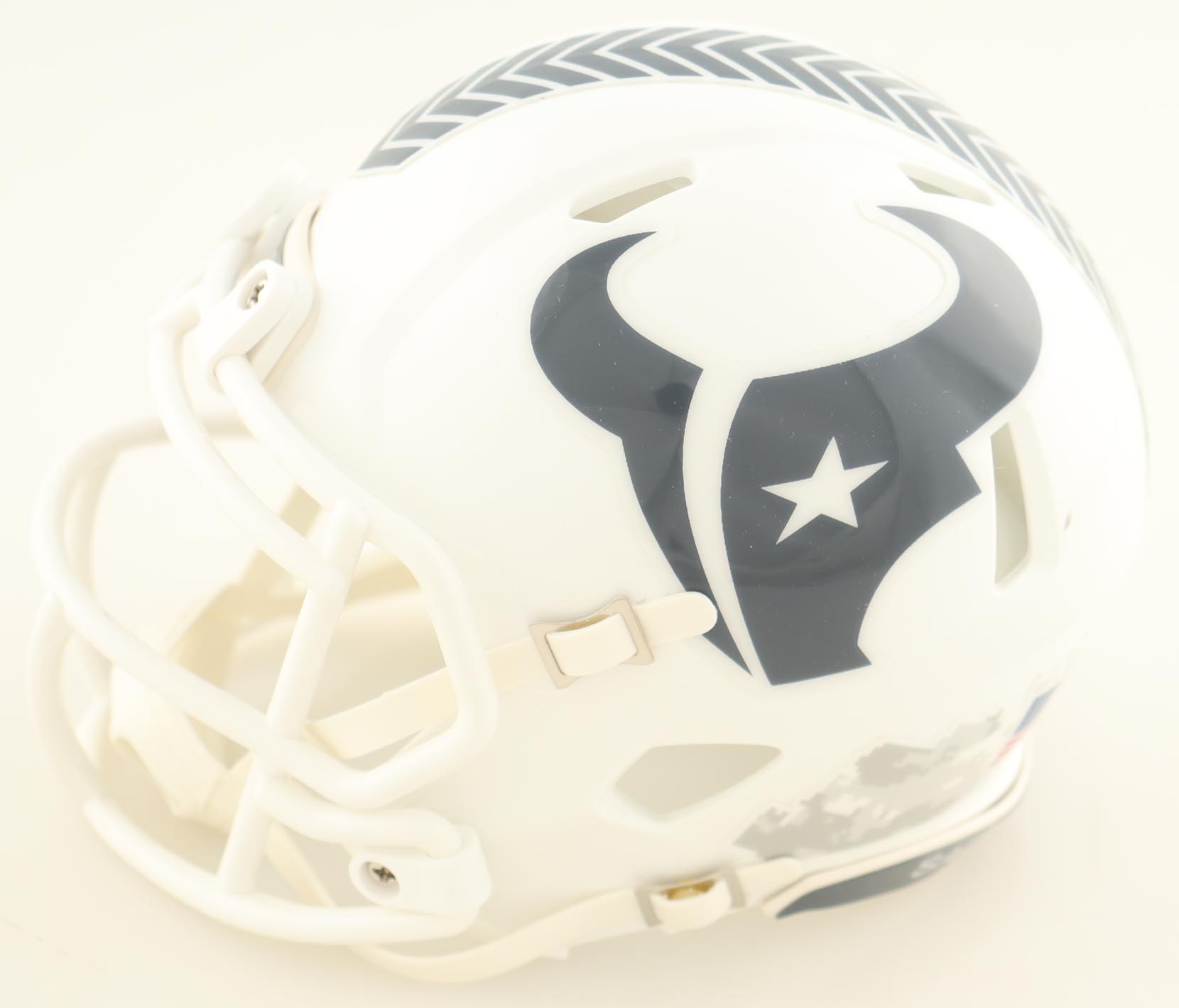 Arian Foster Signed Texans Salute To Service Alternate Speed Mini Helmet (Beckett) at PristineAuction.com Arian Foster Signed Texans Salute To Service Alternate Speed Mini Helmet (Beckett) at PristineAuction.com