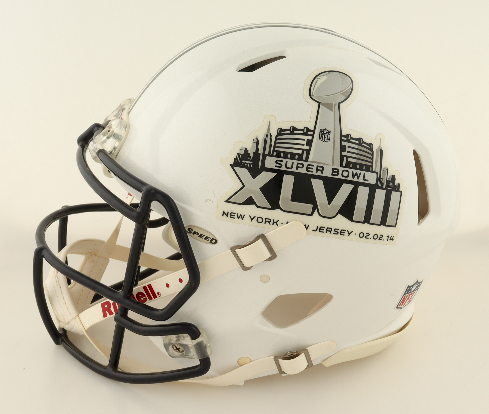 Bobby Wagner & Marshawn Lynch Signed Super Bowl XLVIII Logo Full-Size Authentic On-Field Speed Helmet (Radtke) at PristineAuction.com Bobby Wagner & Marshawn Lynch Signed Super Bowl XLVIII Logo Full-Size Authentic On-Field Speed Helmet (Radtke) at PristineAuction.com