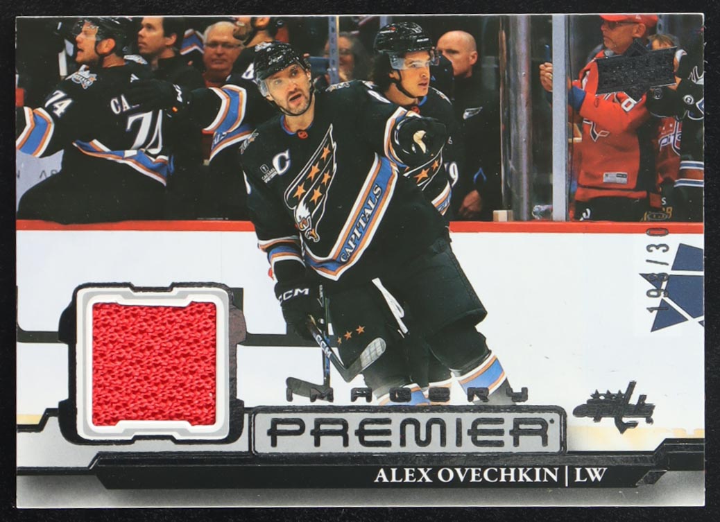 Alex Ovechkin 2022-23 Upper Deck Premier Premier Dynamic Imagery Jerseys #PDJAO #198/300 at PristineAuction.com Alex Ovechkin 2022-23 Upper Deck Premier Premier Dynamic Imagery Jerseys #PDJAO #198/300 at PristineAuction.com