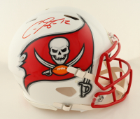 Chris Godwin Signed Buccaneers Full-Size Authentic On-Field Flat White Alternate Speed Helmet (JSA) at PristineAuction.com